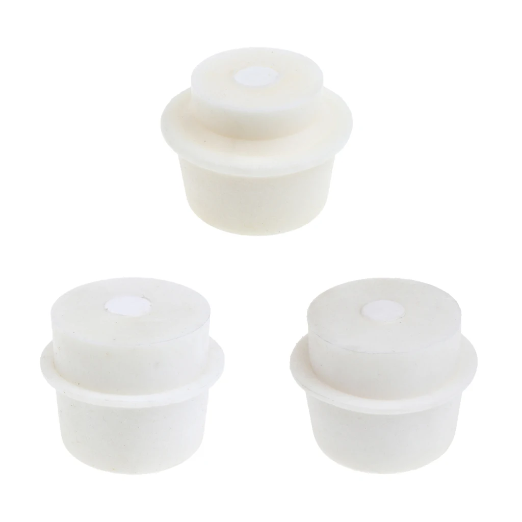 White / Silicone Rubber Stopper Plug Bung Cap for Flask, Test Tube, Bottle / Non-toxic and Odorless