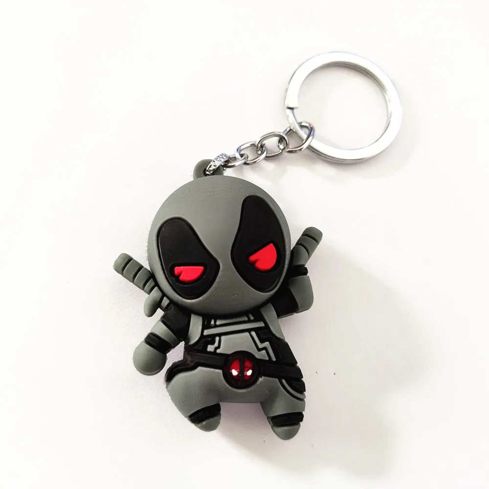 Women's Costumes Cartoon Cute Deadpool Silicone Red/Gray Figure Keychain Backpack School Charm Pendant Key Chain For Kids naruto costume