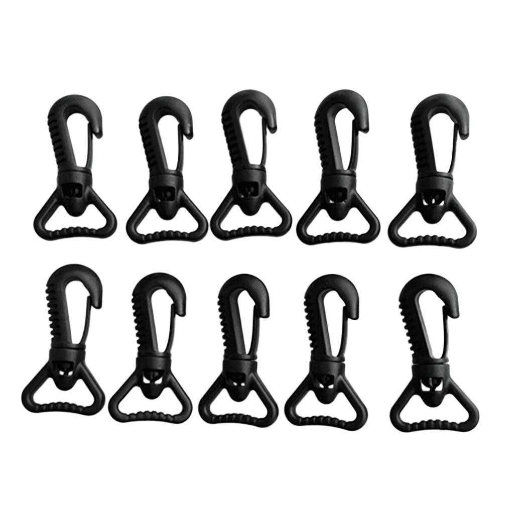 10 Pieces Scuba Diving Dive Plastic Swivel Spring Snap Hook Clip Fits 25mm/1 inch Webbing Strap Lanyard Accessories