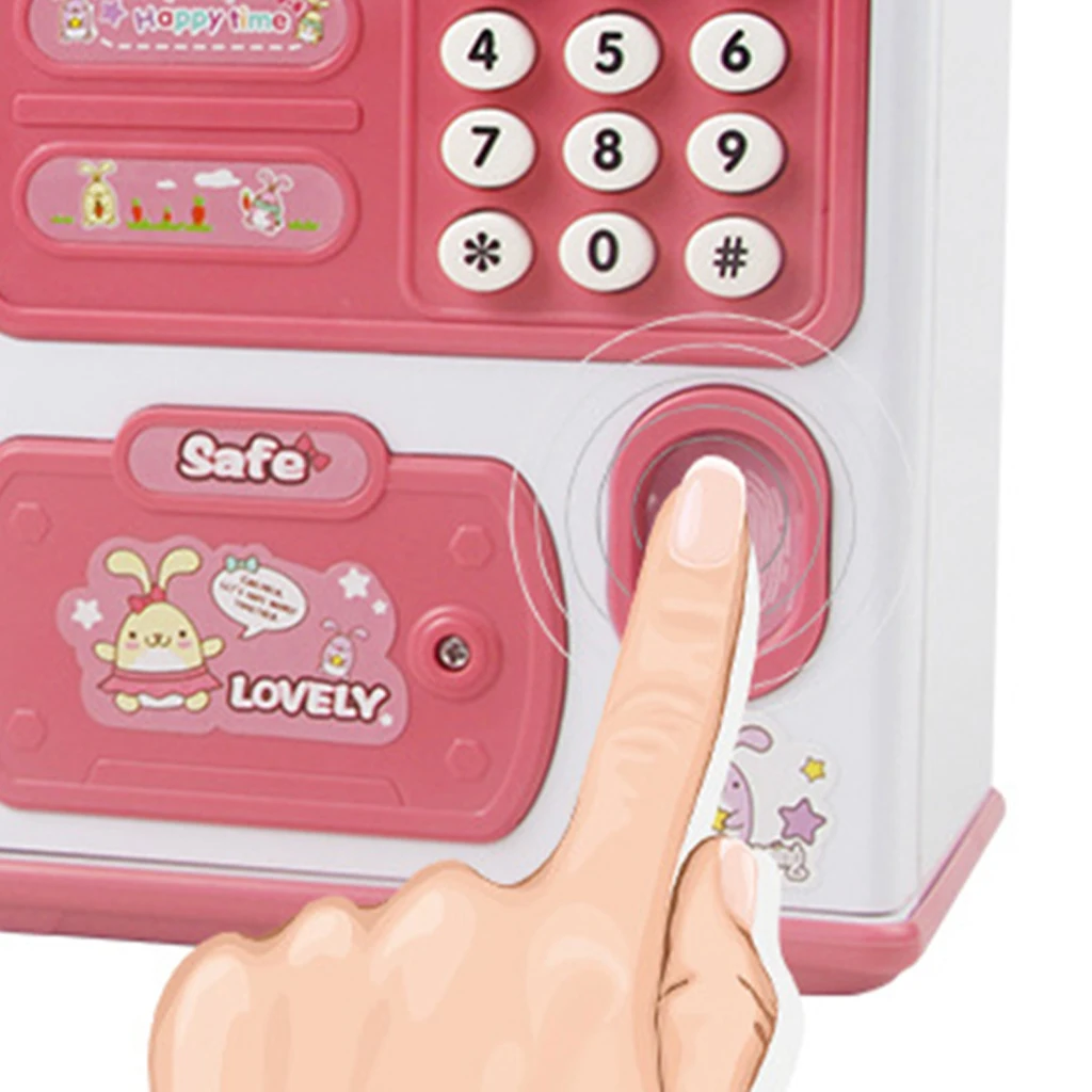 Small Electric Fingerprint Piggy Bank Money Coin Saving Banks Safe Boxes
