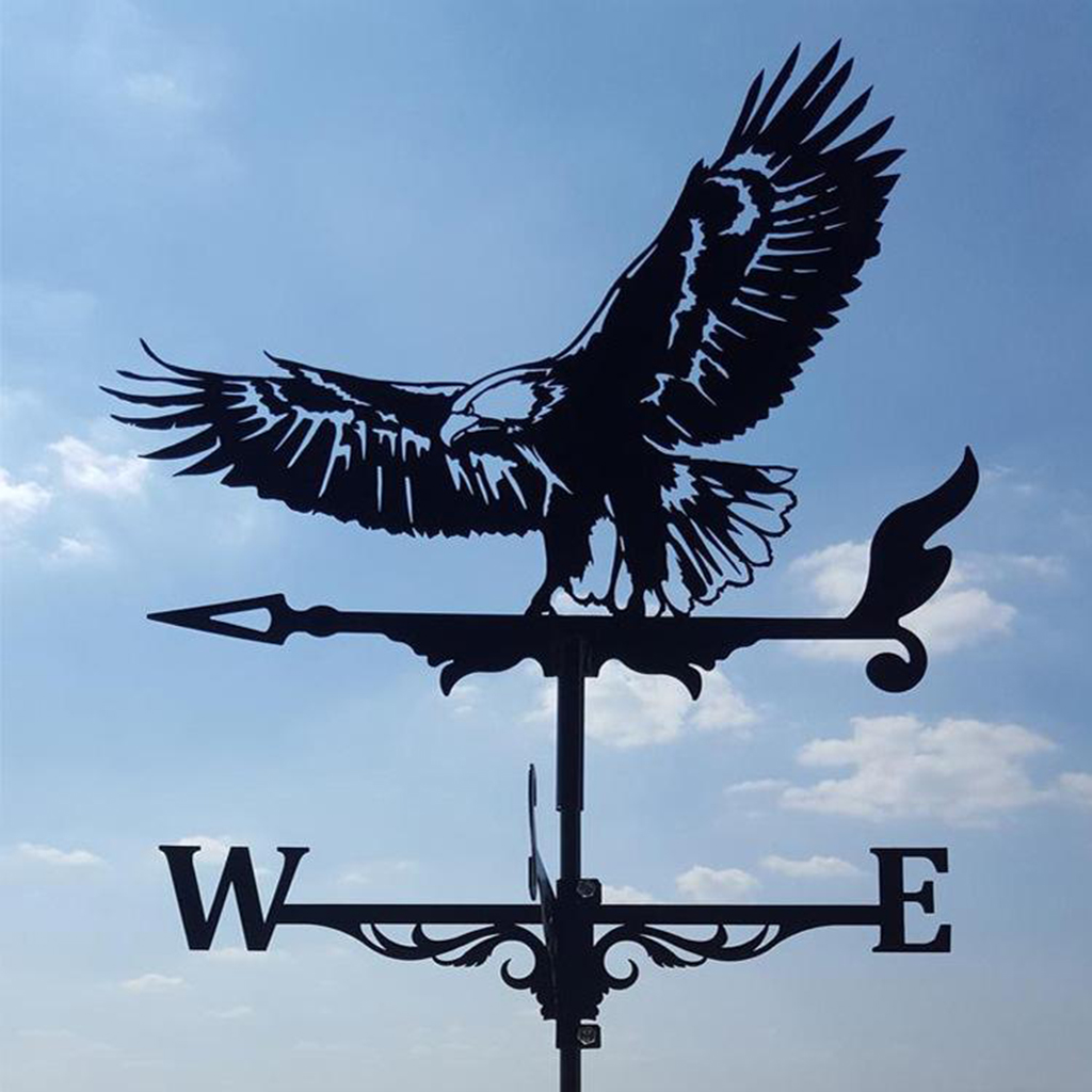 Metal Weathervane Roof Mount Weather Vane Outdoor Garden Farm Ornament Decor