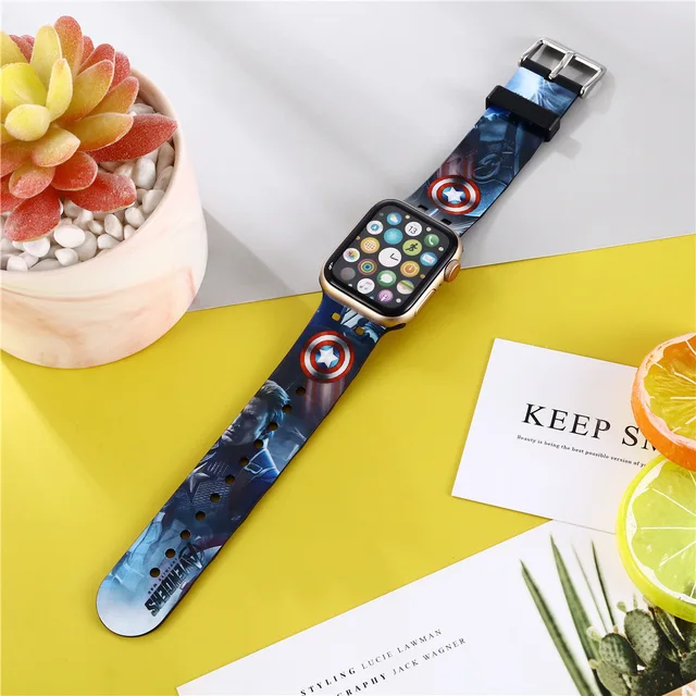Marvel Super Hero Silicone Strap For GT4 Apple watch band 44mm
