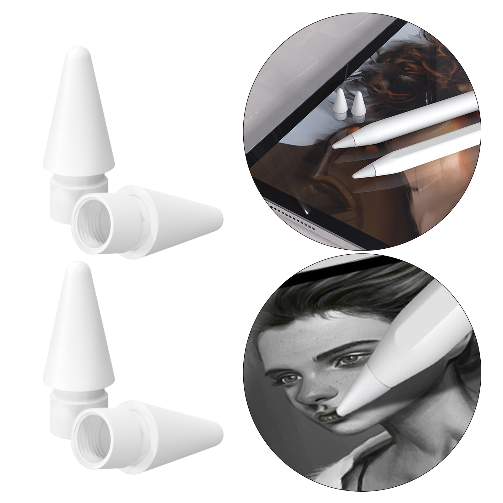 Tips Compatible with  Pencil, for iPencil Nibs Replacement for iPad Pen 1st Gen & 2nd Generation High Sensitivity 4 Pack