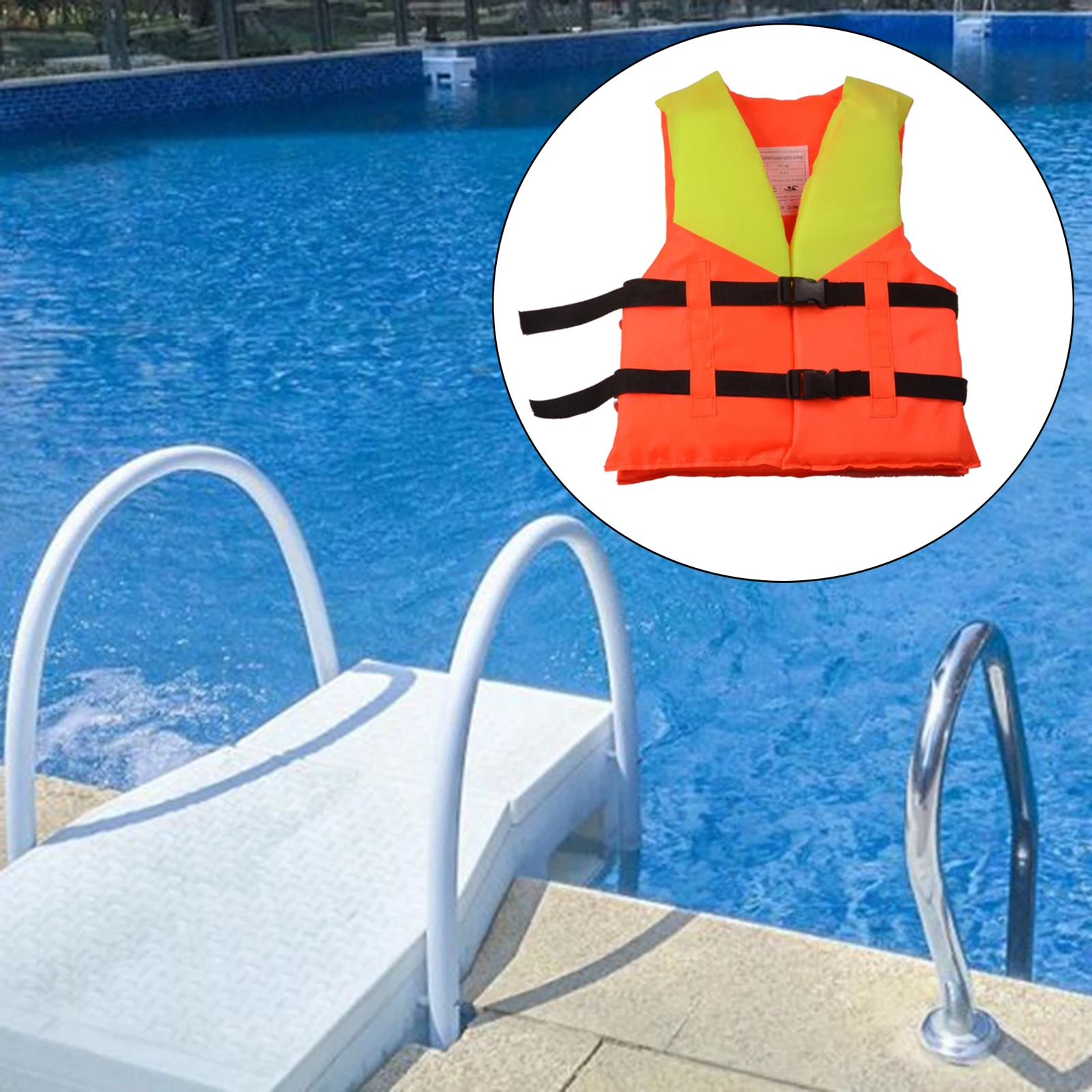 Universal Child Float Jacket Kids Swim Vest Oxford Cloth Life Jacket Ski Vest for Toddlers with Safety Strap Age 4-10 Years
