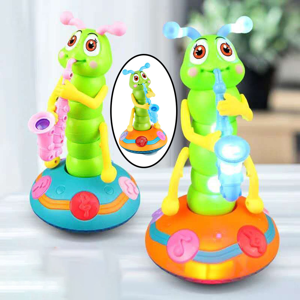 Electric Caterpillar Toy 6 Songs with LED Flashlights Early Education Developmental Toys Kids Bedroom Desktop Decor Crafts