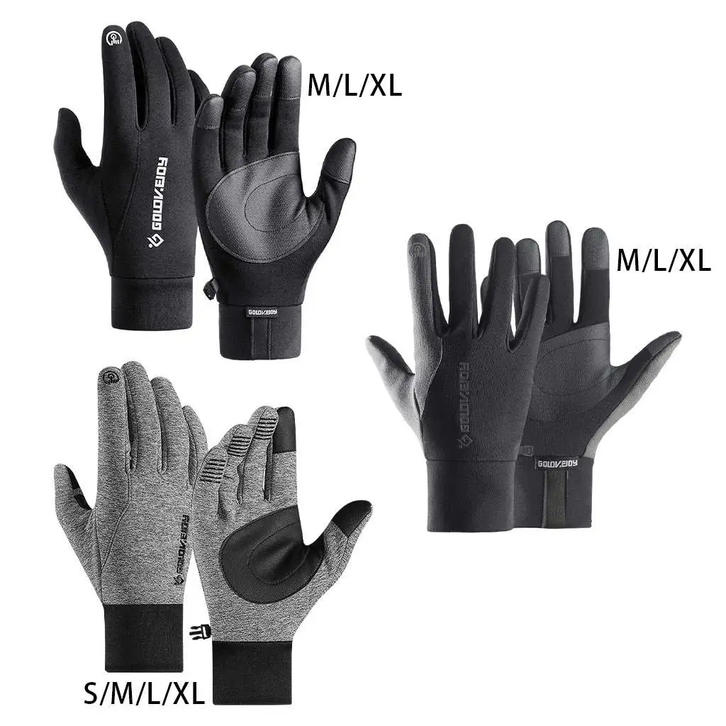 Winter Men Cycling Gloves Full Finger Thermal Warm Touch Waterproof Windproof Non Slip Ski Snow Sport Gloves