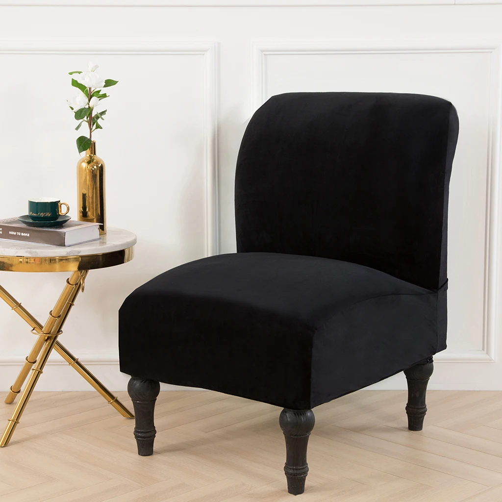 Soft Velvet Without Armrest Chair Slipcover Sofa Cover for Home Hotel Bedroom, Premium Material