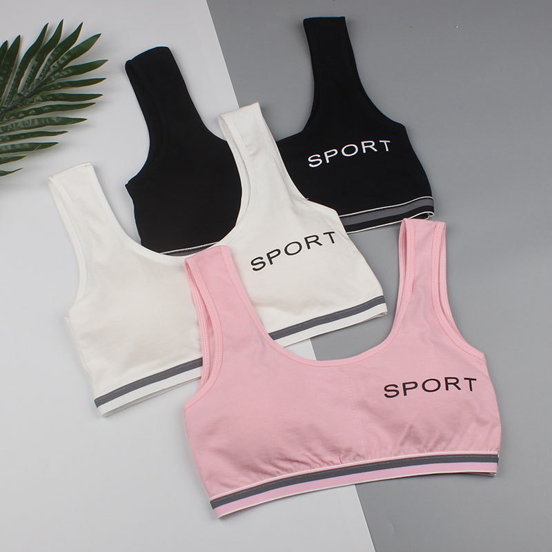 Ropa interior de algodón para niñas adolescentes, sujetador de  entrenamiento para la pubertad, transpirable Sujetador deportivo de copa  completa, chaleco, Tops de tubo para niñas de 8 a 16 años - AliExpress