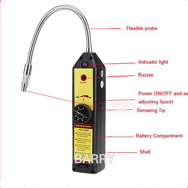 Gas detector gas leak detector freon gas analyzer hvac Halogen Leak Detector Strip r134a HFC detector air refrigeracion WJL-6000 4
