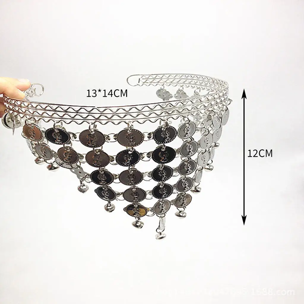 Belly Dance Headband Indian Dancing Coin Sequins Jewelry Hair Band for Women