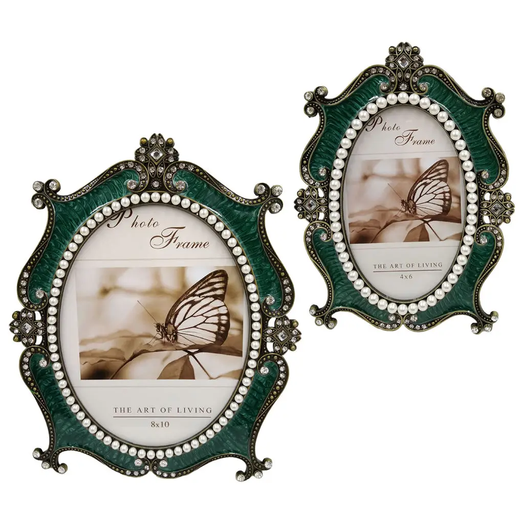 Retro Ornate Picture Frames with Embossed Furnishing Vintage Photo Frame for Tabletop Display