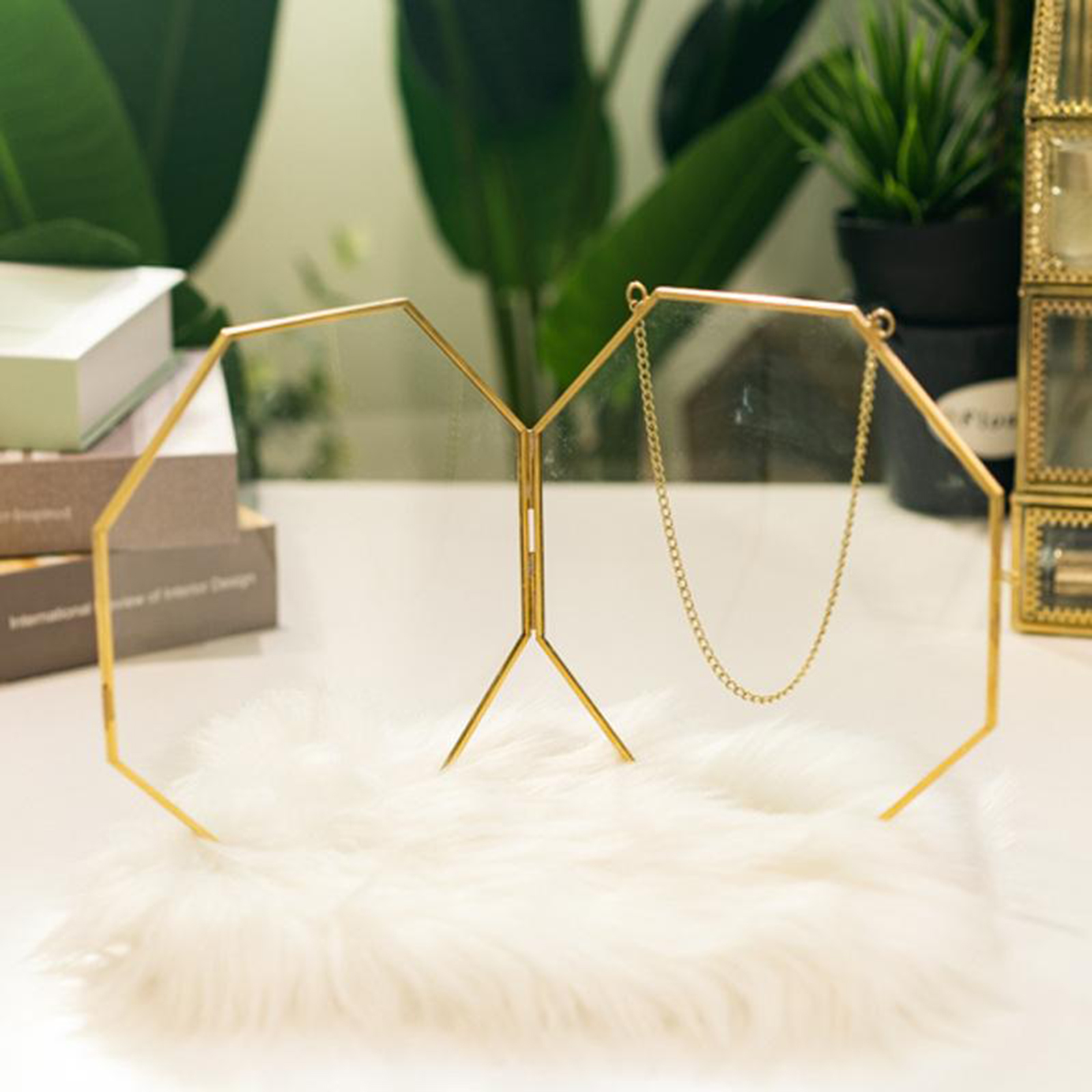Brass Hanging Photo Frame for Display Plant Specimen Dried Flowers DIY