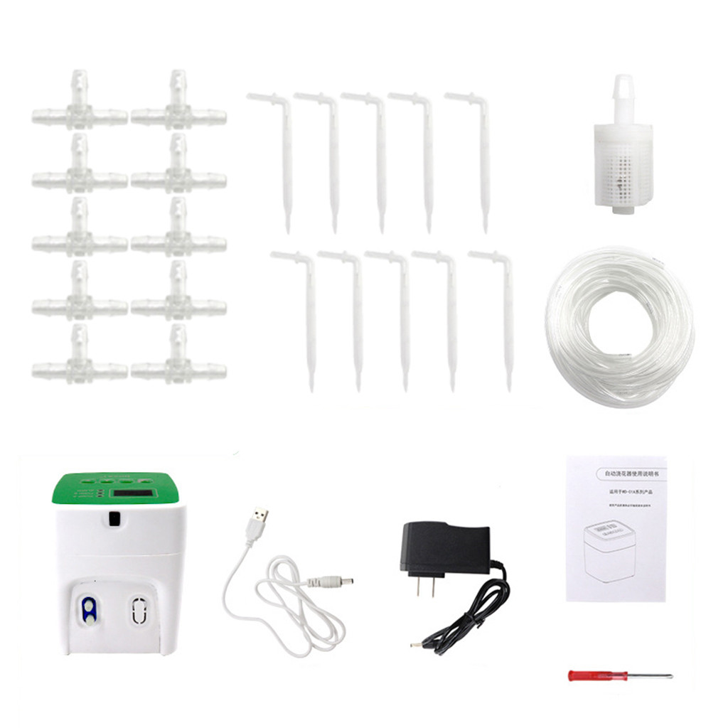 Automatic Watering System Drip Tape Irrigation Kit Double Pump 15 Pots US Plug, Multi-function Settings
