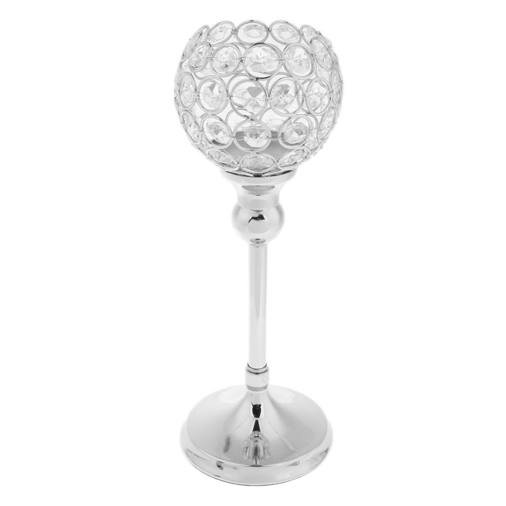 Crystal Globe Candelabra Wedding Pillar Centerpiece Votive Candle Holder Gold / Silver Color Chandelier