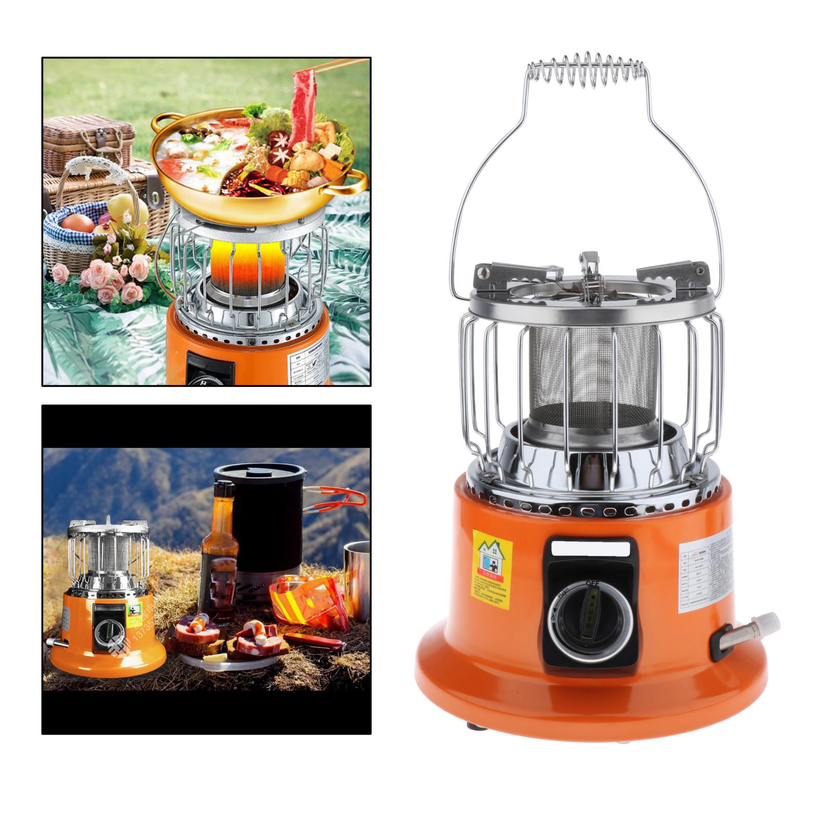 2 in 1 Gas Stove Heater 3KW Liquefied Gas Compact Tent Warmer Cooker Burner