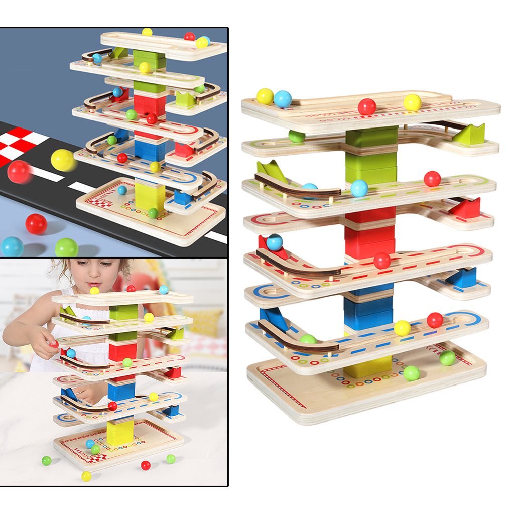 Race Ball Ramp Track,Toddler Toys, Montessori Stem Educational Cars Toys for 1 2 3 Years Old Boy and Girl, Great Gift