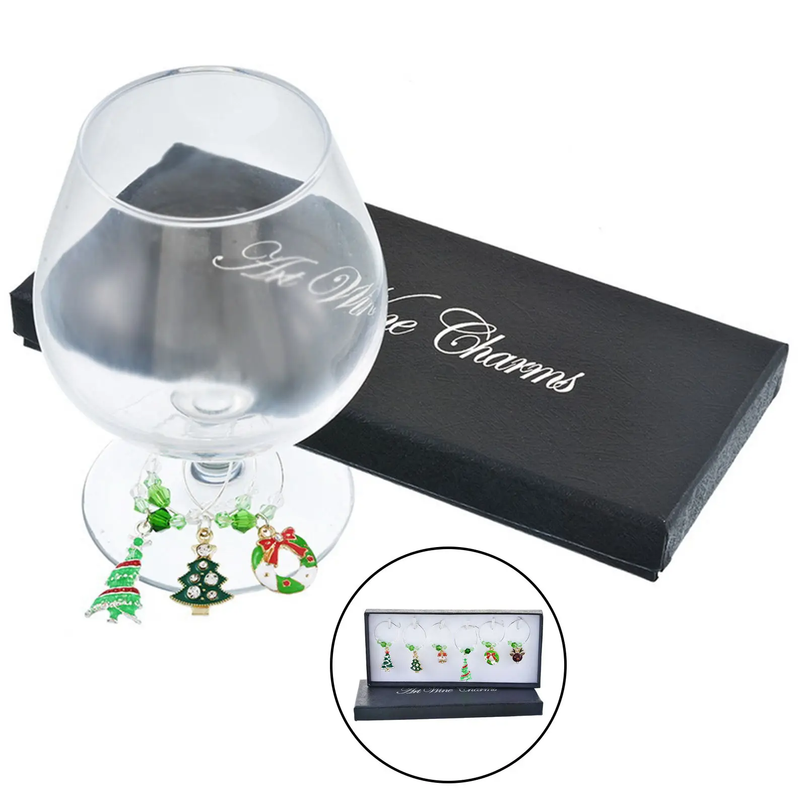 Crystal Wine Glass Charms Drink Markers for Stemmed Glasses, Martinis And More