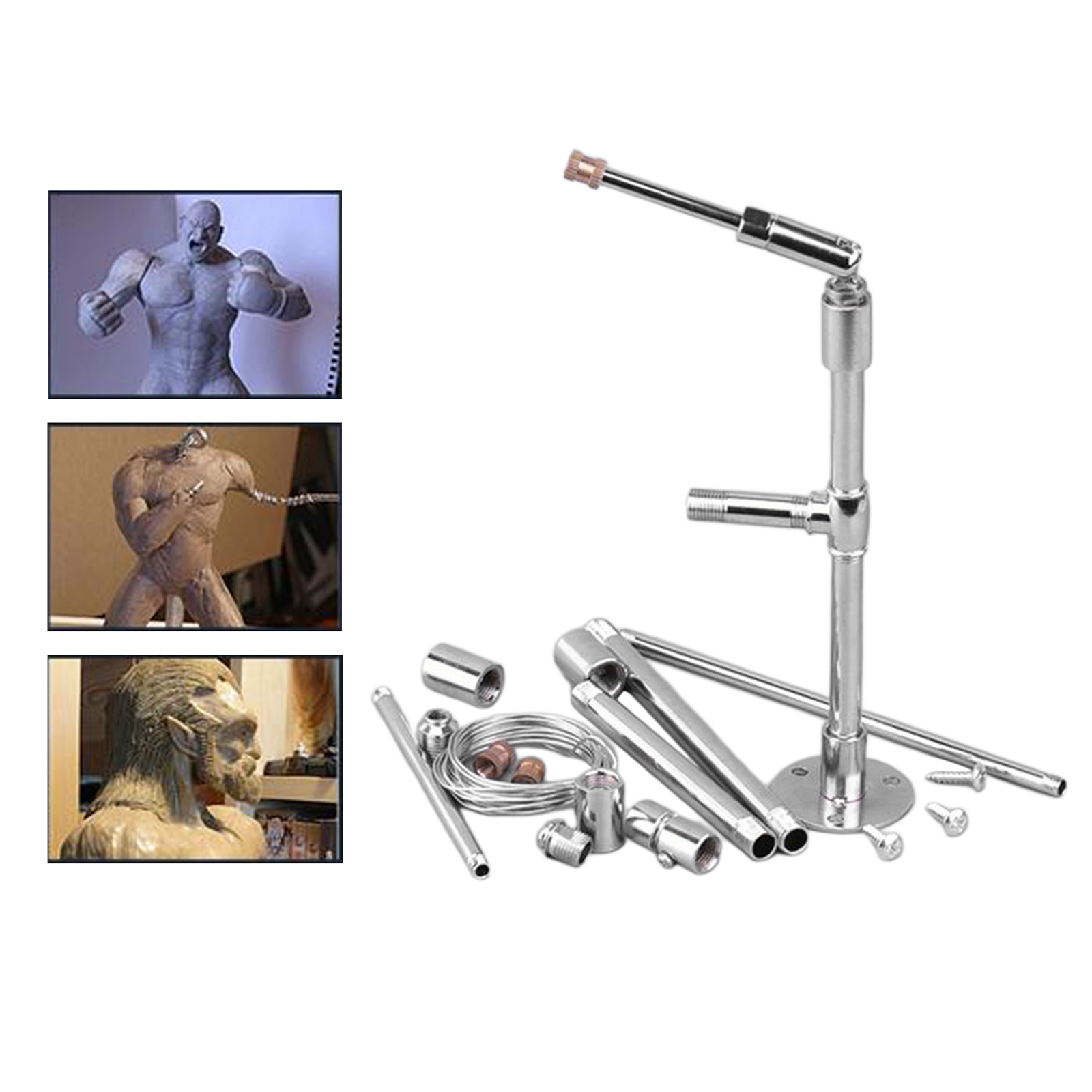 1 Set Metal Pipe and Base Holder/Support/Stand for DIY Pottery Clay Art Crafts Statue Artist Tool Kits