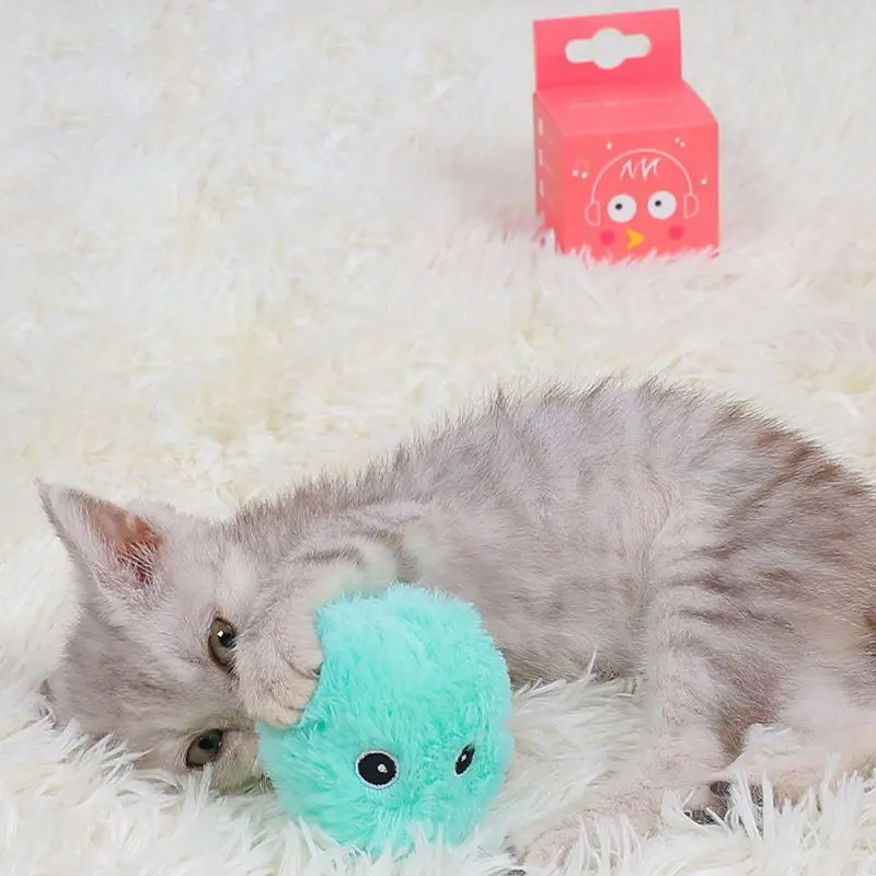 best interactive cat toys Smart Cat Toy Furry Ball Squeak barking ball Toys interactive Kitten Mint Pet Toys Plush Ball Toy Interactive Pet Supplies pet toys clasicc