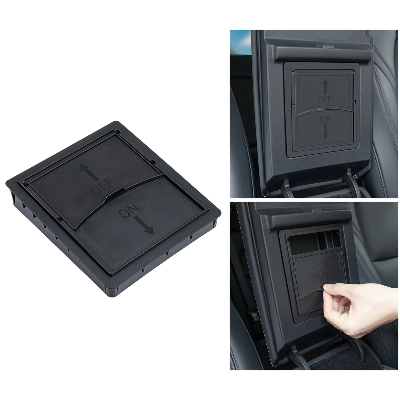 ABS Plastic Interior Center Console Organizer Armrest Easy to Install Car Products Decoration for Tesla Model 3 Y 2017-2021