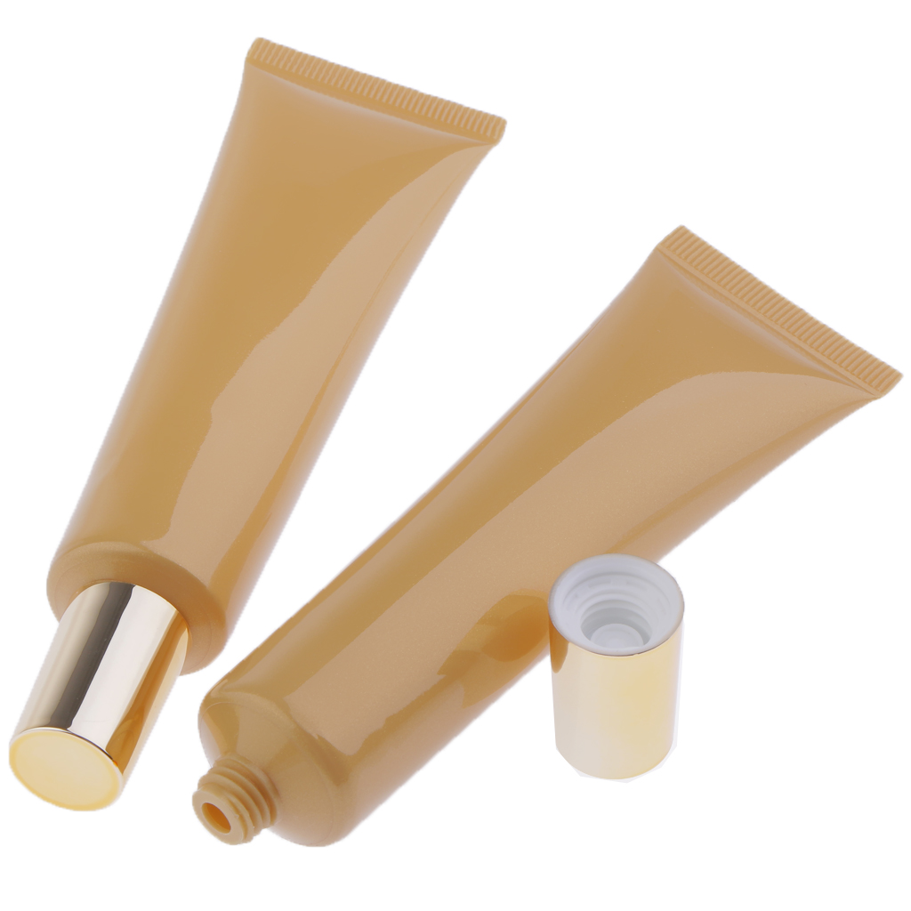 2pcs 40ml Empty Refillable Plastic Lip Gloss Body Balm Eye Gel Hand Cream Tubes Cosmetic Containers Bottles Set