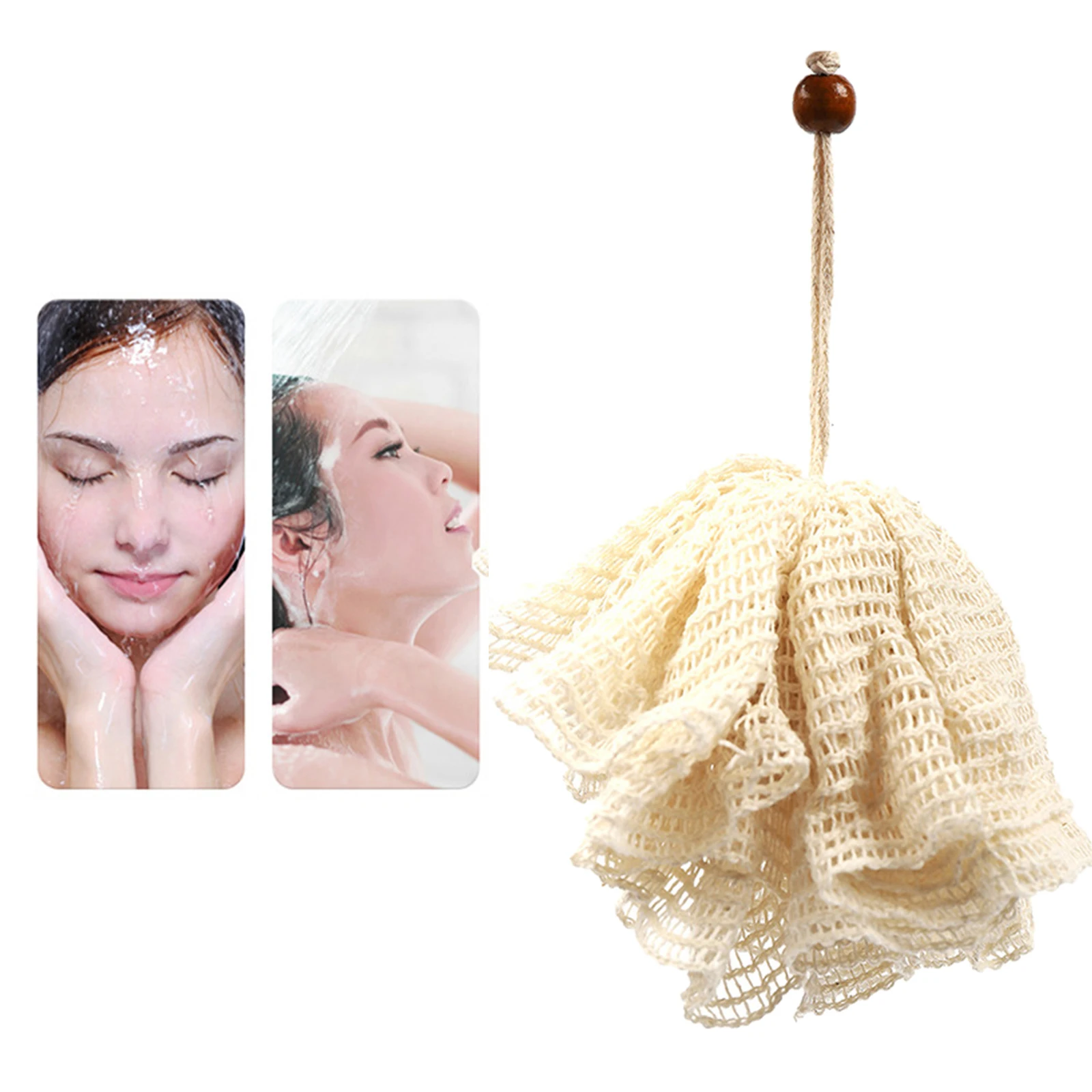 Sisal Bath Shower Sponge Luffa Mesh Pouf Exfoliating Cleansing Loofahs