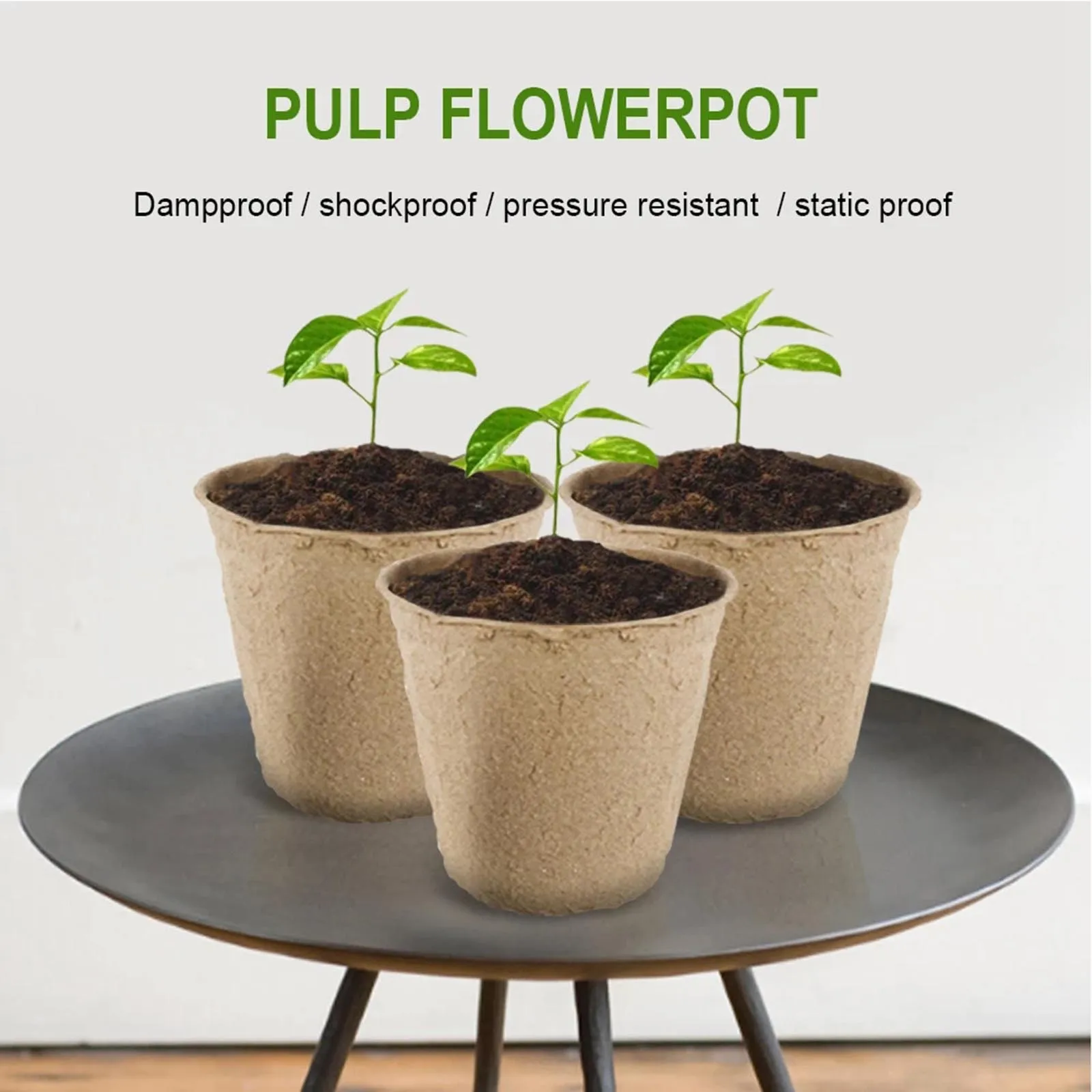 50Pcs Biodegradable Round Paper Peat Pots Seedlings Seed Starter Nursery Cup Seed Germination Plant Pots Kit