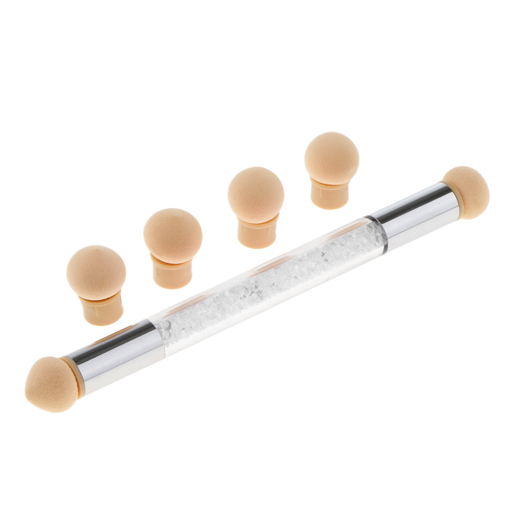 1 X Ombre Crystal Nail Art Dab Sponge Sponge Brush + 4 Sponge Nail Pen