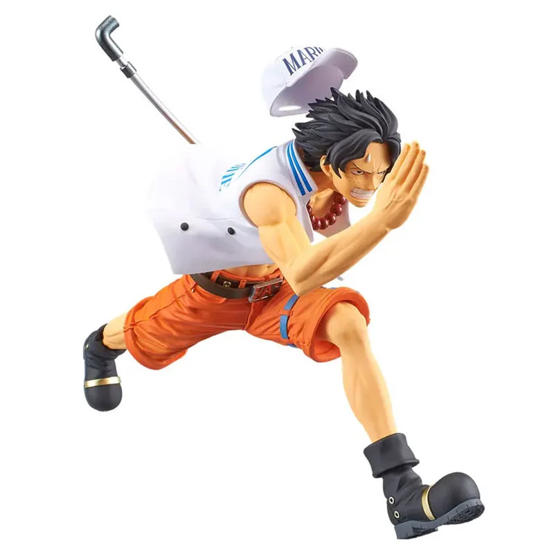 Bandai Genuine One Piece Anime Portgas D Ace Action Figures Collectible Model Magazine Running Posture Toys Gifts for Kids