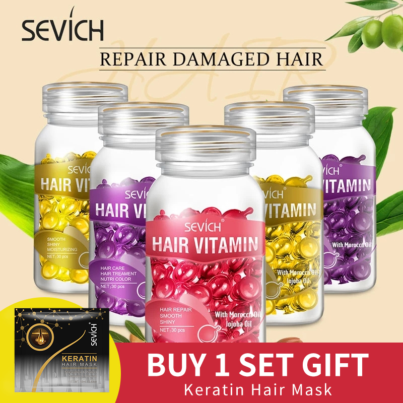 Best of Sevich 3PCS / SET Keratin Complex Oil Hair Vitamin Capsule Set Moroccan Hair Care Oil Smooth Repair Damaged Hair Treatment Serum Reviews & Tips