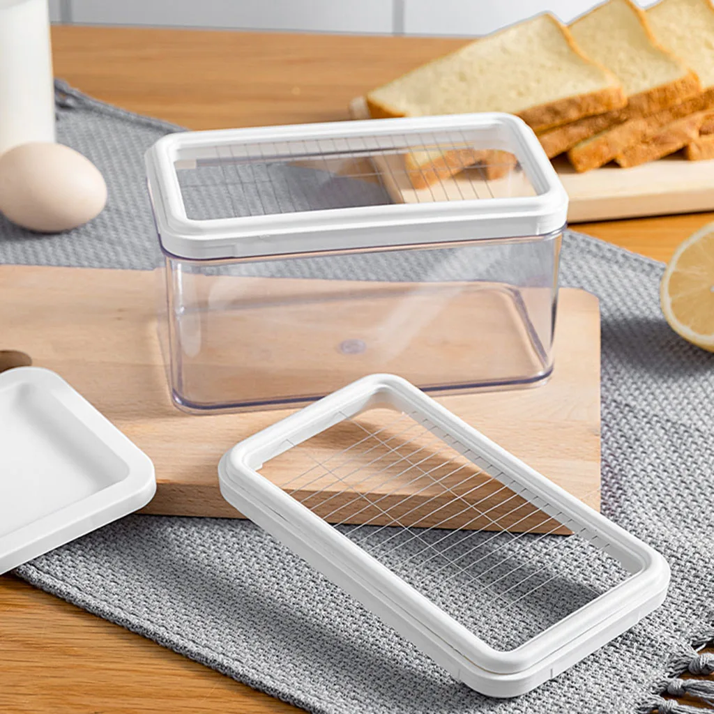 1Piece 2 in 1 Sealed Butter Dish with Lid Butter Cutter Kitchen Gadgets