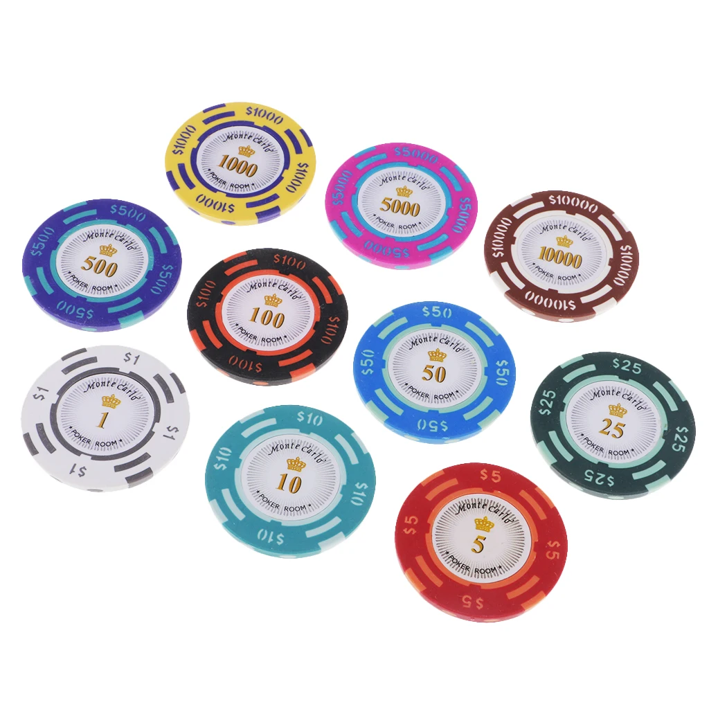 10pcs Casino Coins Toys Professional Poker Chips Board Games Entertainment Props