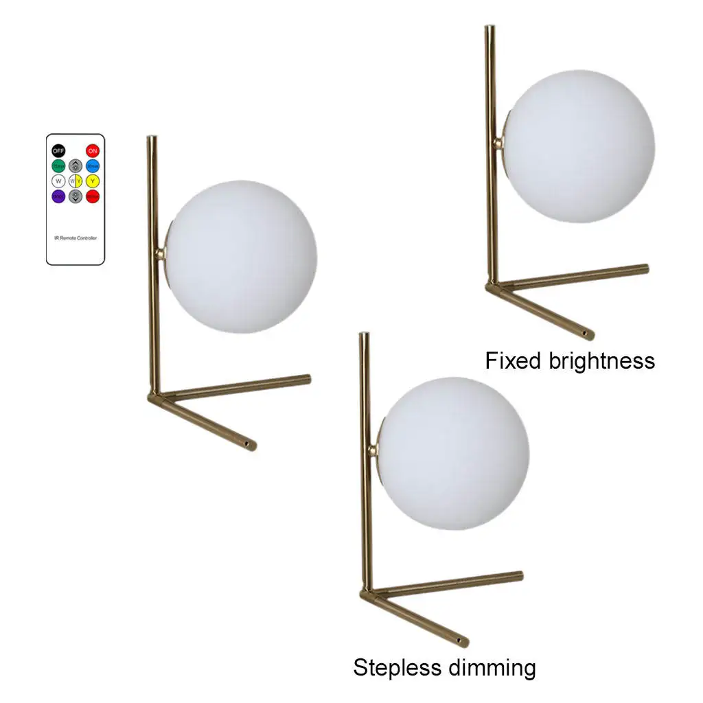 Nordic Glass Ball LED Table Lamp Metal Base Stylish USB Touch Switch White Lighting Reading Lamp for Living Room Art Decoration