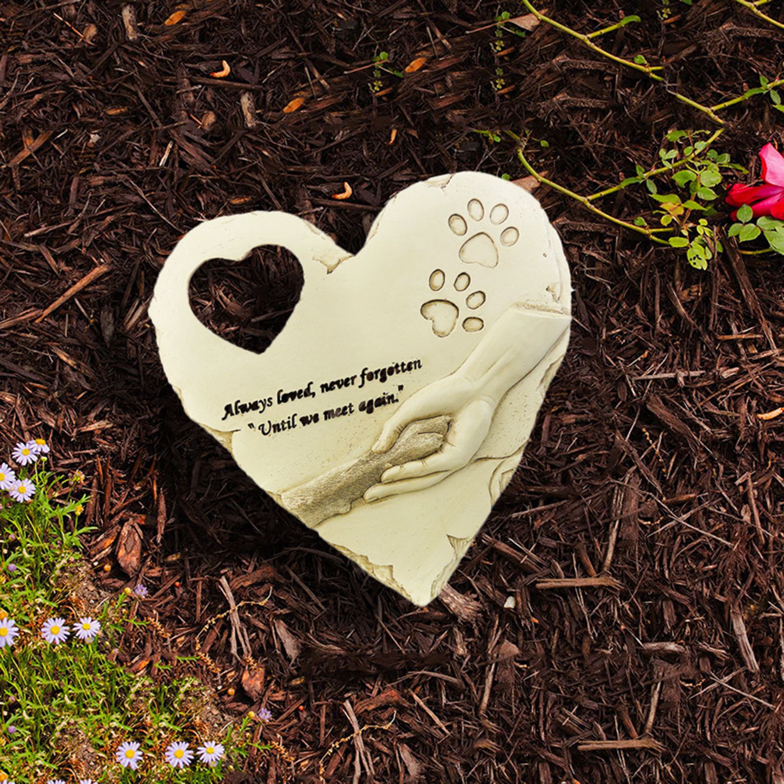 Engraved Pet Memorial Stone Dog Headstone Cats Grave Marker Remembrance Gift