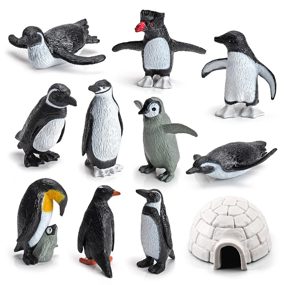 8pcs Plastic cute Ocean Animal Small Penguin Figure Model HFUK 
