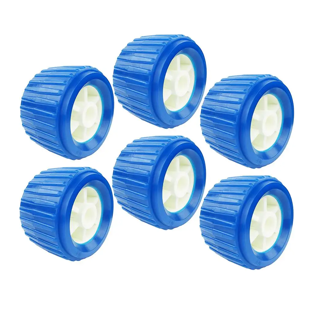 6 Piece Boat Trailer Roller Marine Boat Ribbed Wobble Roller Plastic