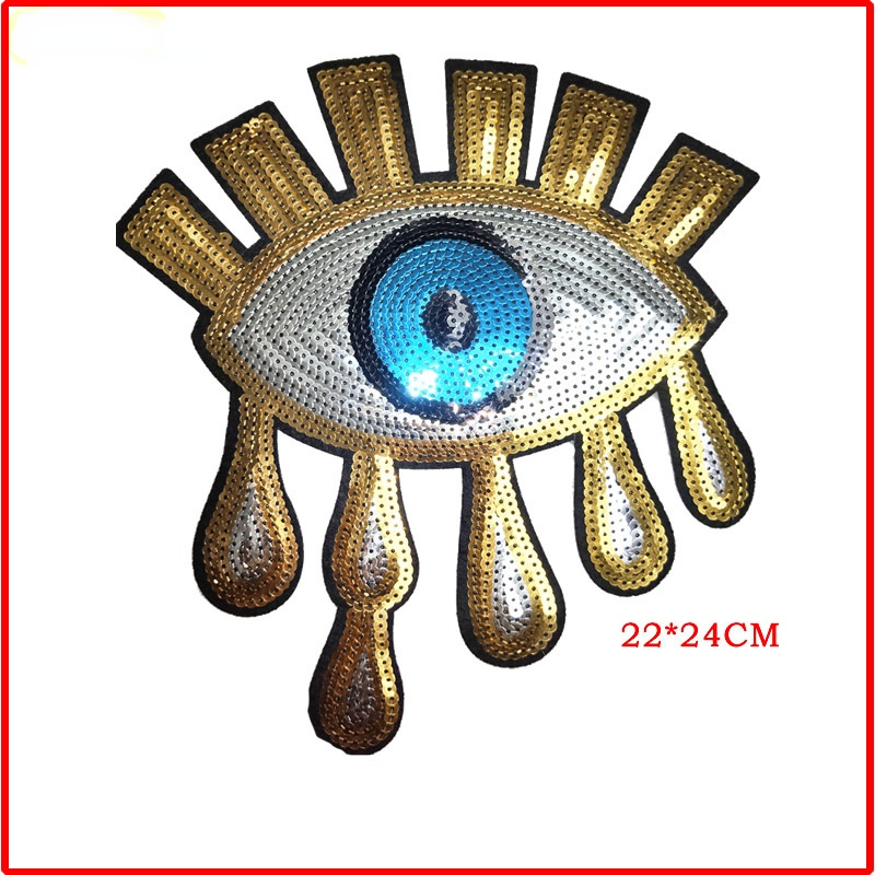 Pailletten-Applikationsflicken, mehrfarbig, glitzernde Augen, Pailletten-Tuch, Paste, Farbe ändern, DIY-Handwerk, Mantel zum Aufnähen, für Kinder-Dekoration – Detail 6
