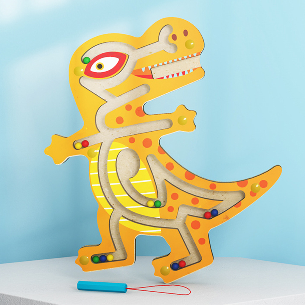 Activity Magnet Toys Maze Wooden Magnetic Game Develops Fine Motor Skills & Color Recognition with Attached Wand for Kids