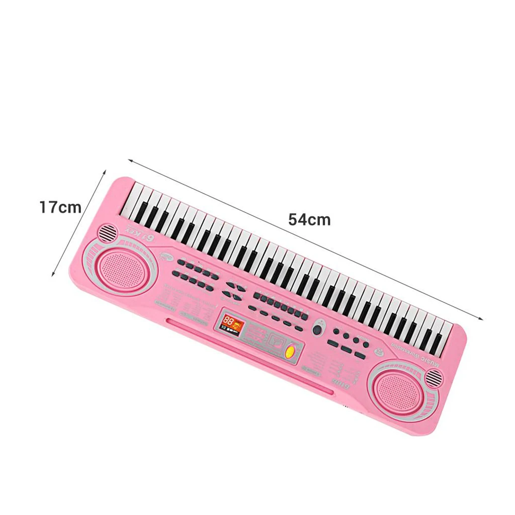 61 Keys Digital Electronic Keyboard Piano with Microphone Musical Instrument Educational Electronic Organ Microphone Girl 4-9