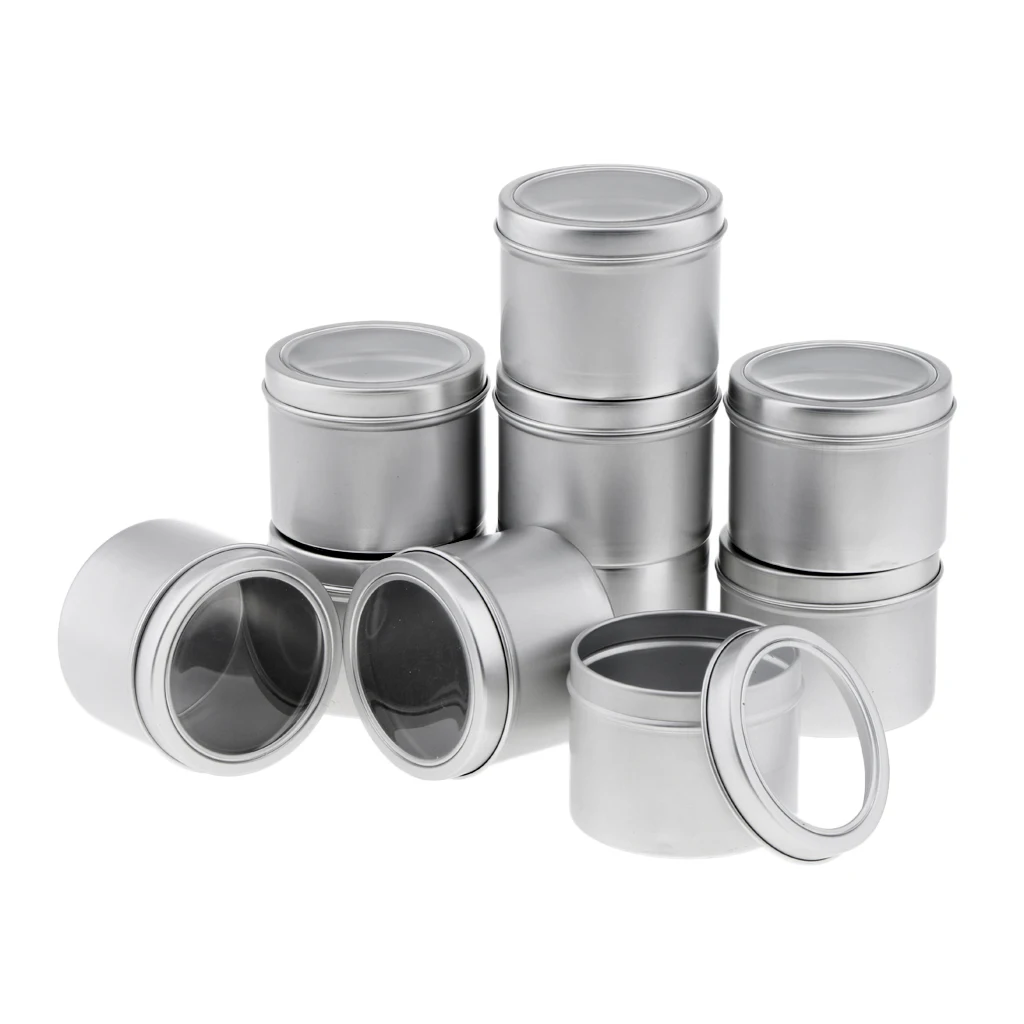 5 Pcs Aluminum Tin Jars (100ml) Cosmetic Containers Round Tin Cans with Screw