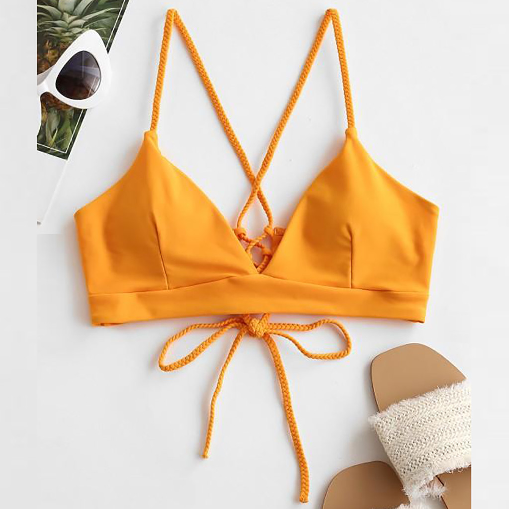 orange push up bikini top