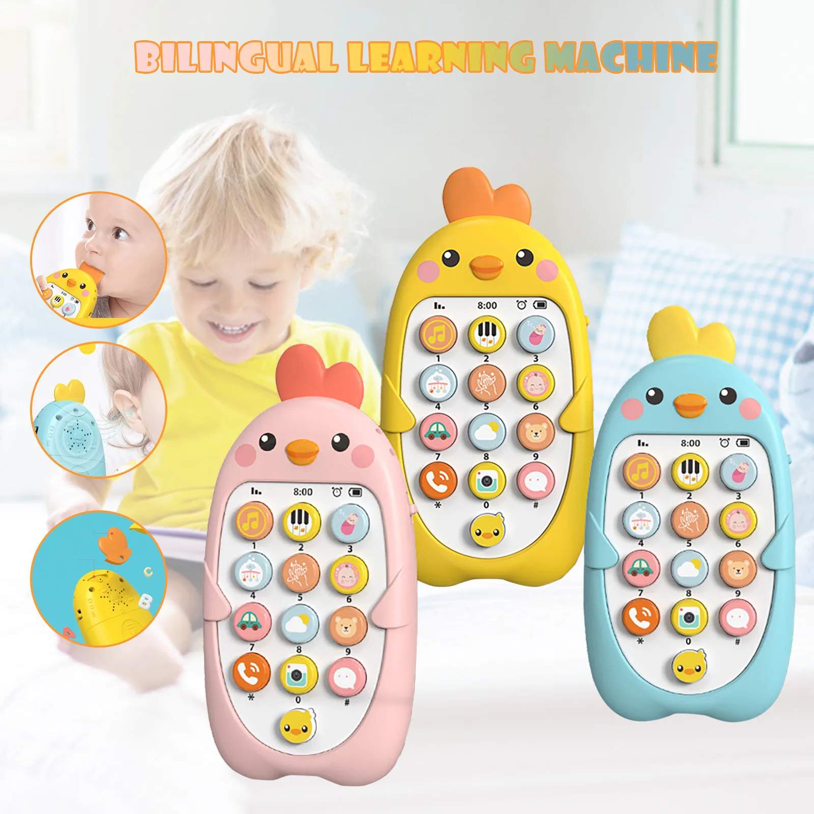 Baby Kids Musical Phone Toy Toddler Children Sound Learning Educational Toy Gift 