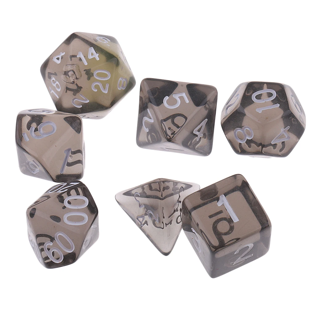7X Polyhedral Dices Game Dice For  D20 D12 D10 D8 D6 D4