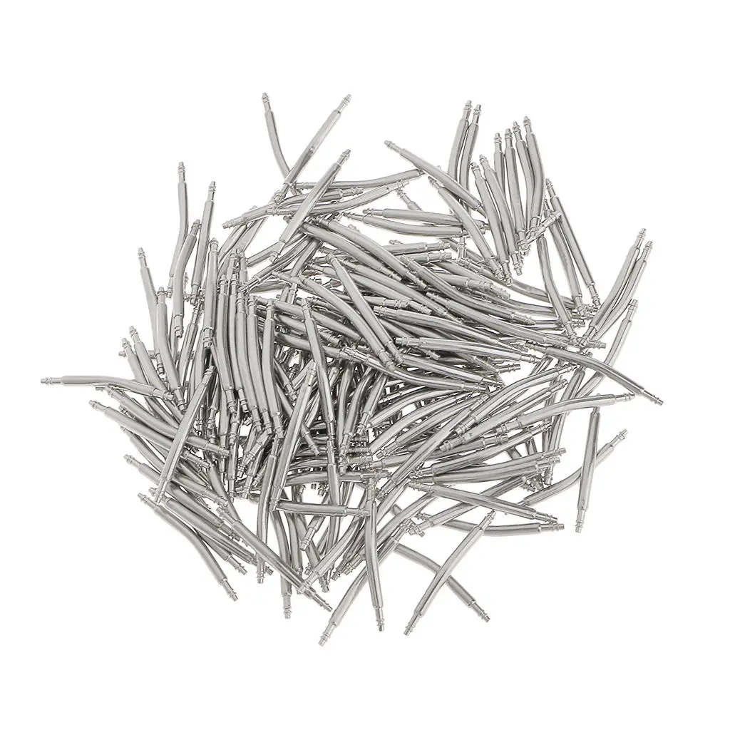 200 Pieces Wholesale Stainless Steel Curved Spring Bar Pins Link for Watch Band 12mm-26mm Watchmaker Repair Component