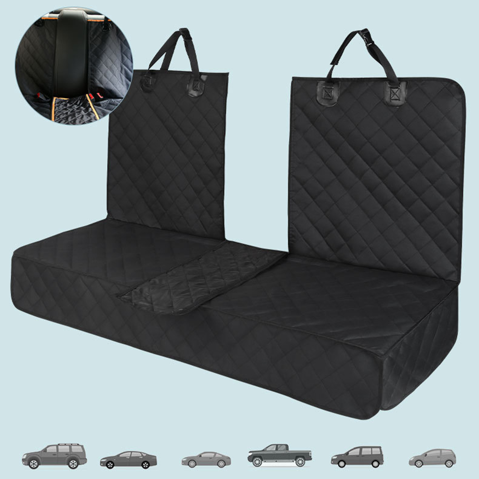 Bench Dog Car Seat Cover for Back Seat, Dog Car Seat Covers, Heavy-Duty & Nonslip Back Seat Cover for Dogs,Pet Car Seat Cover