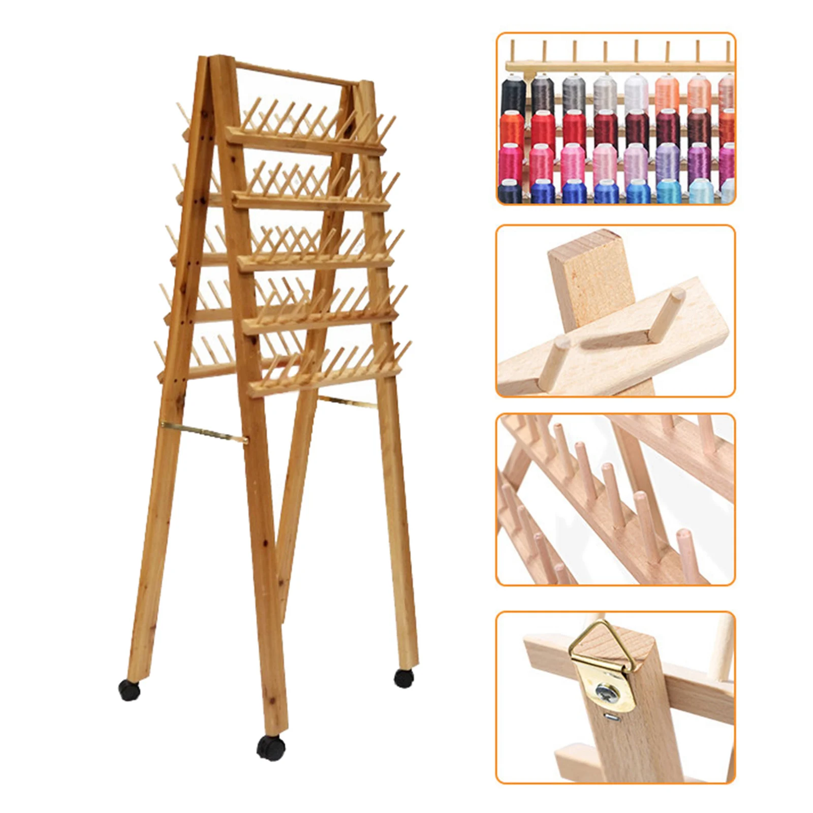 100 Spool Thread Rack Movable Wooden Thread Stand Holder Sewing Thread Organizer Embroidery Sewing Quilting Needle Accessories