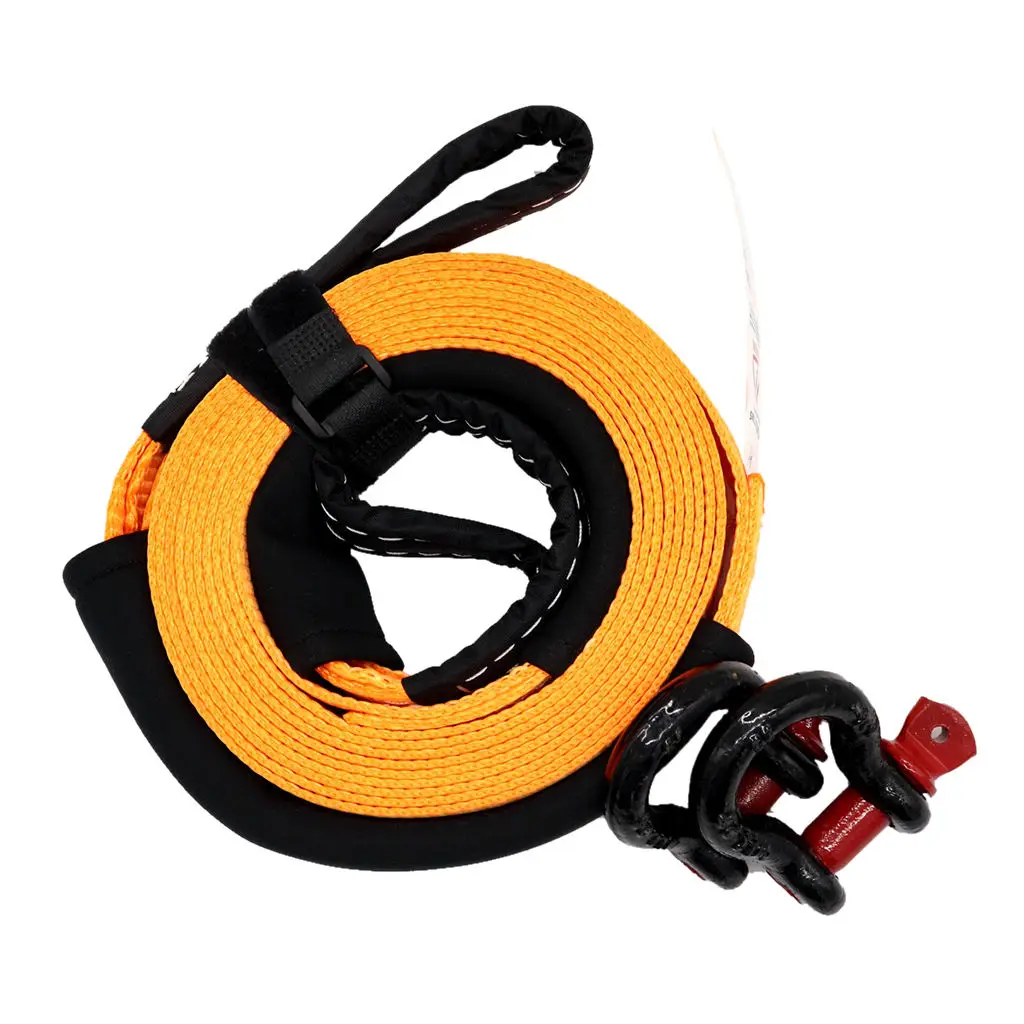 Car Tow Cable Towing Strap Rope with Hooks Heavy Duty 5 meters / 16 ft