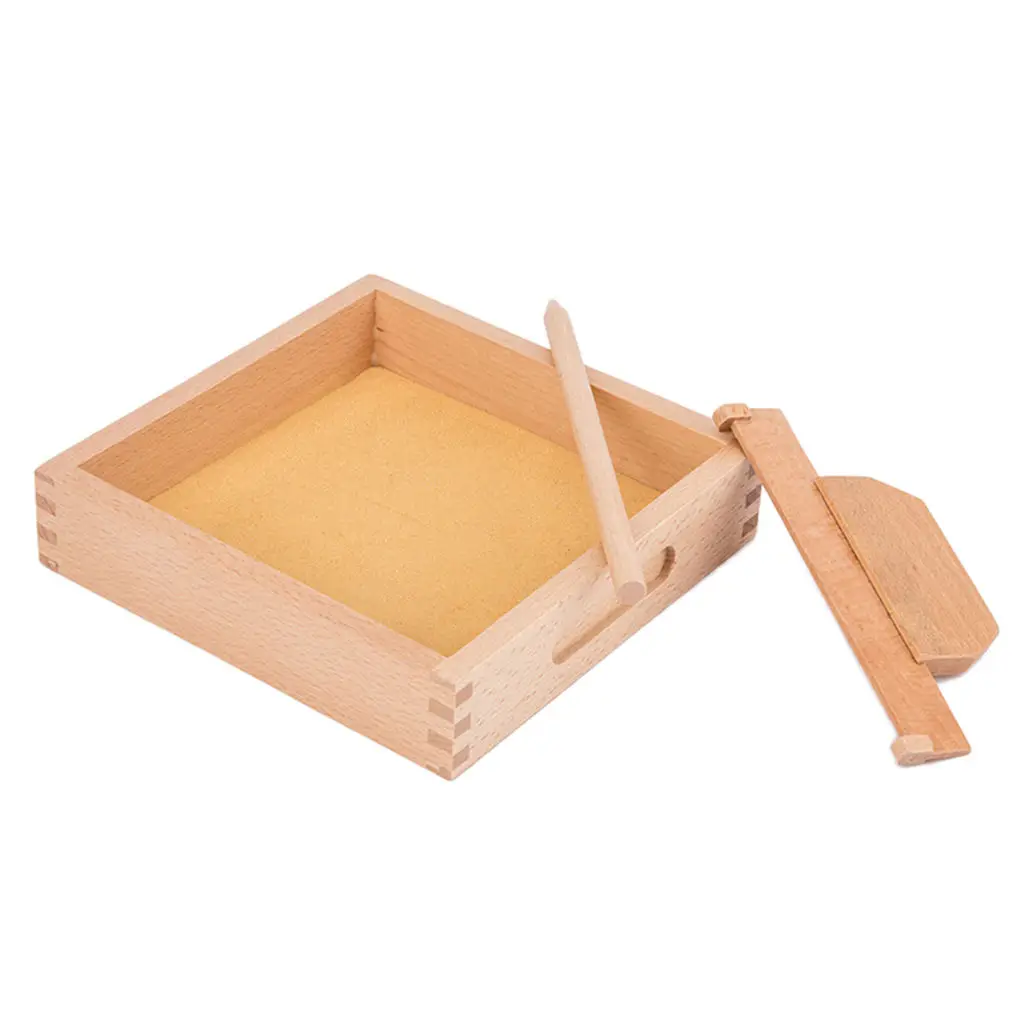 Montessori Wooden Scraping Sandbox with Wooden Pen Sand Table Practice Educational Alphabet and Number Painting Exercises Tool Montessori Wooden Scraping Sandbox with Wooden Pen Sand Table Practice Educational Alphabet and Number Painting Exercises Tool