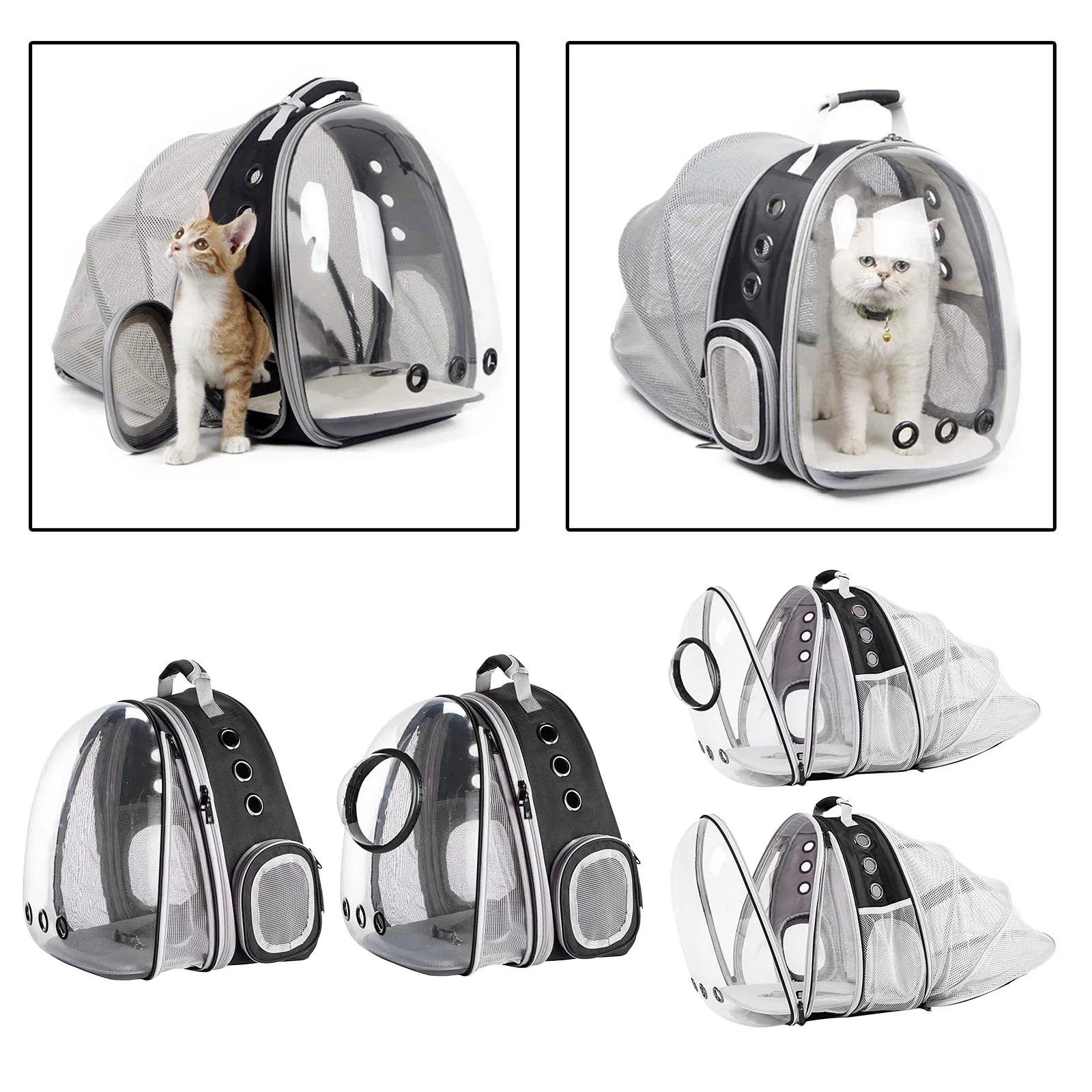 Lightweight Expandable Cat Carrier Bubble Backpack Small Dog Pet Outdoor