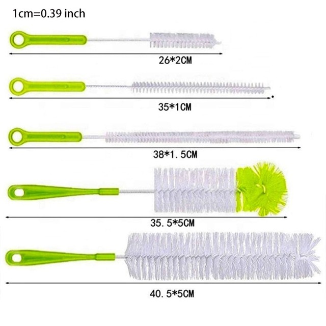 5 Pcs Bottle Cleaning Brush Set, Long Handle Bottle Brush Cleaner